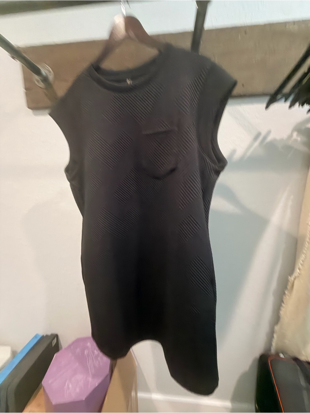 Woman’s Summer Short T-Shirt Textured Black Midi Shift Dress